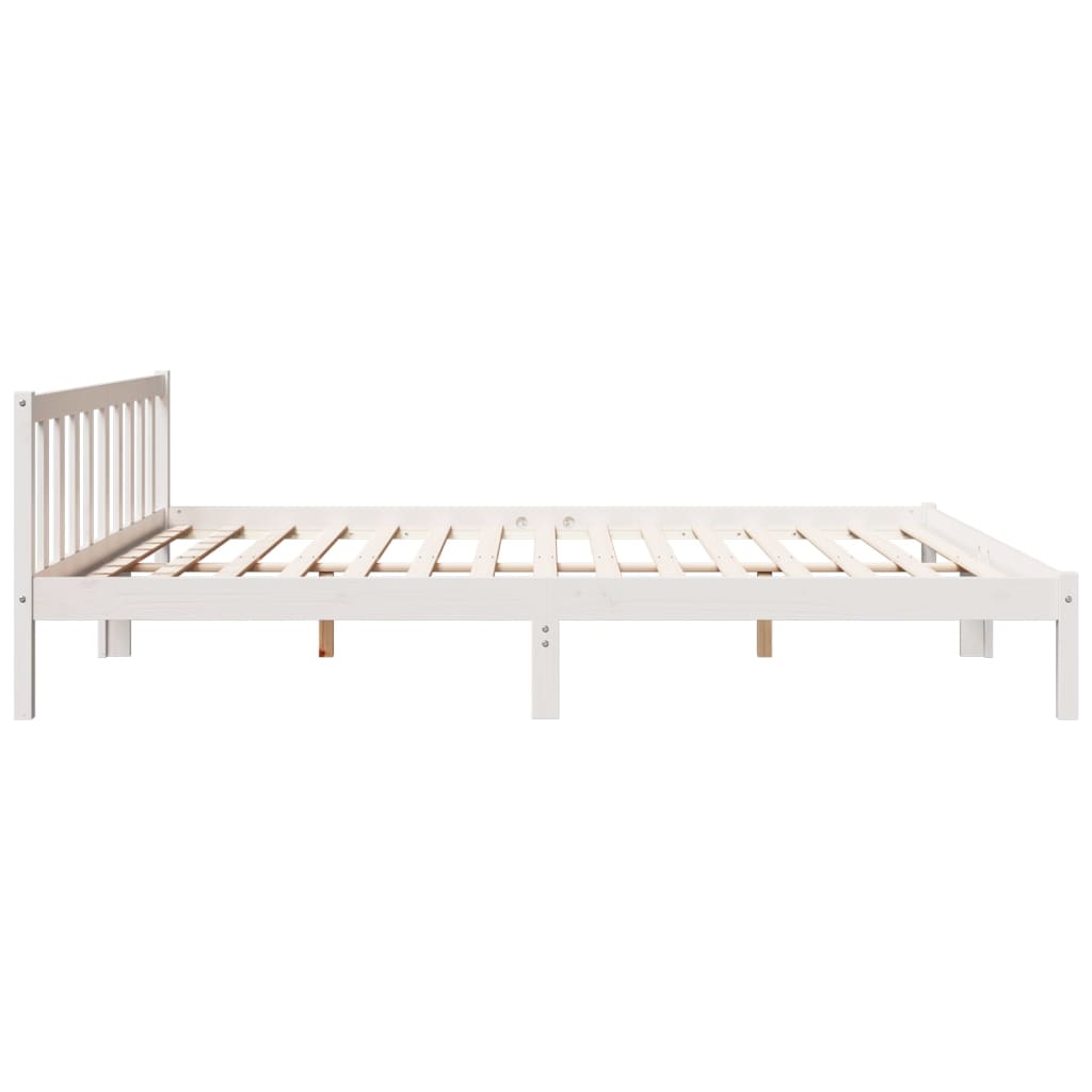 Cadre de lit extra long sans matelas 200x220 cm bois massif pin - XIOS