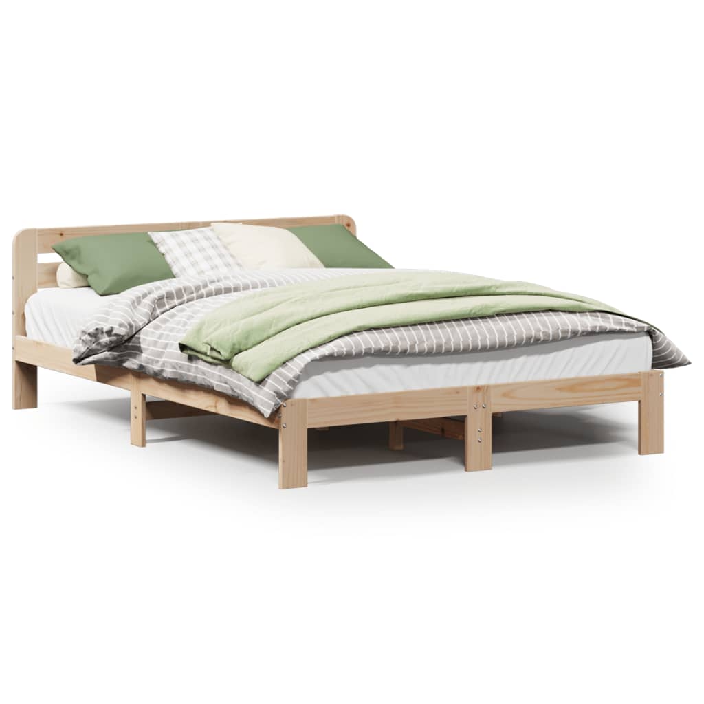 Cadre de lit sans matelas 140x200 cm bois massif de pin - XIOS