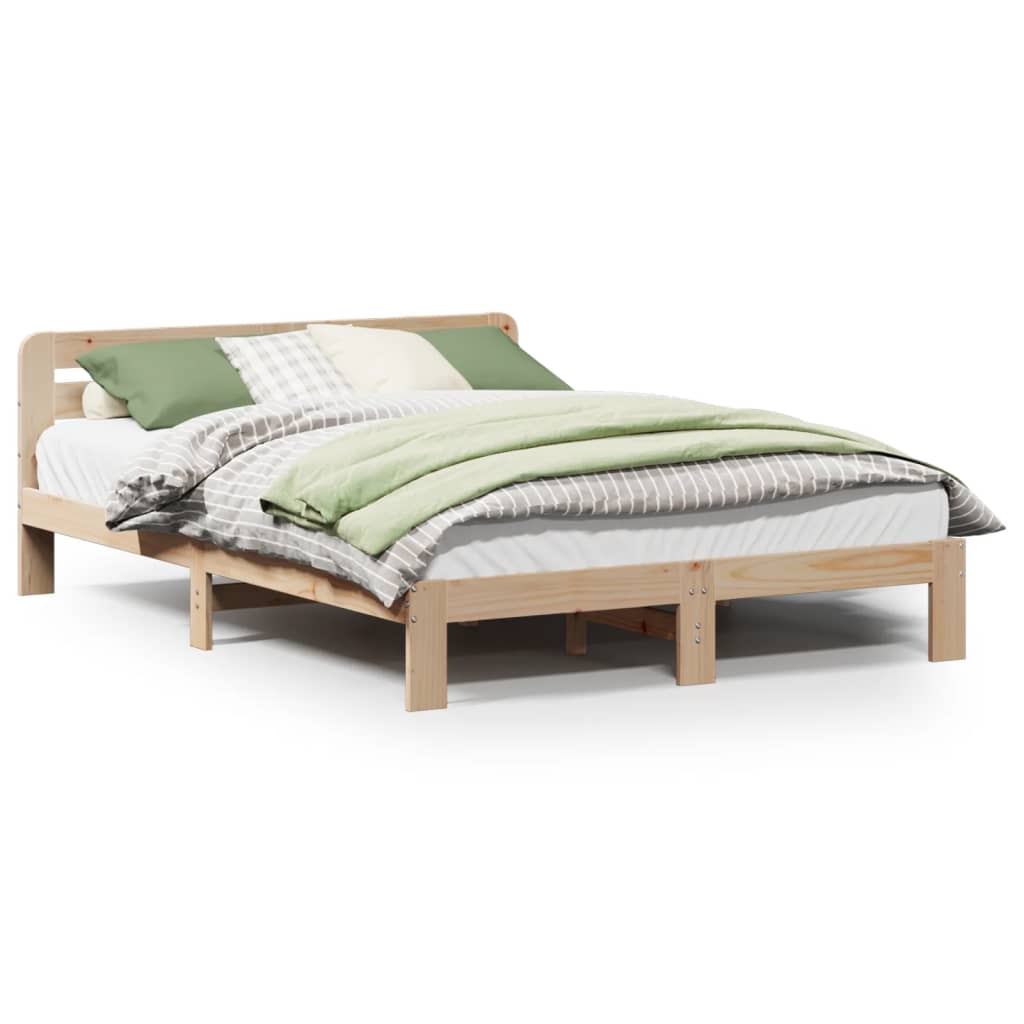 Cadre de lit sans matelas 150x200 cm bois de pin massif - XIOS