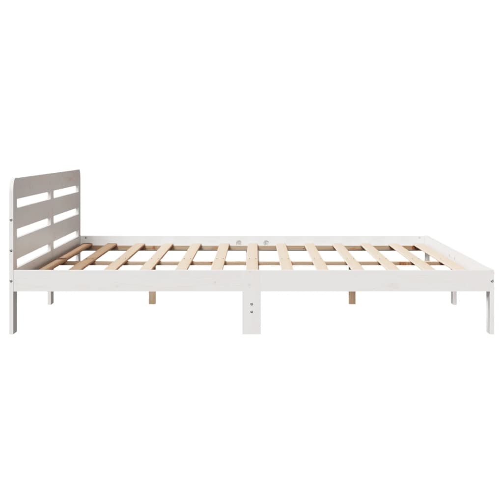 Cadre de lit sans matelas blanc 180x200 cm bois massif de pin - XIOS