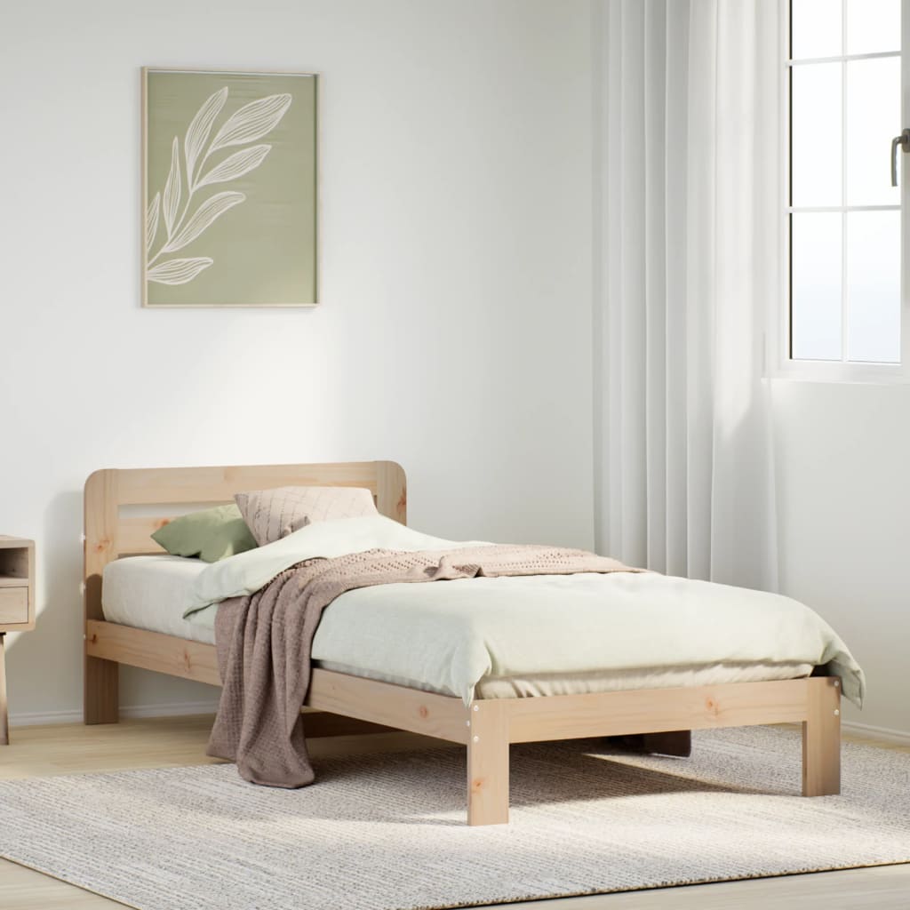 Cadre de lit sans matelas 90x190 cm bois de pin massif - XIOS