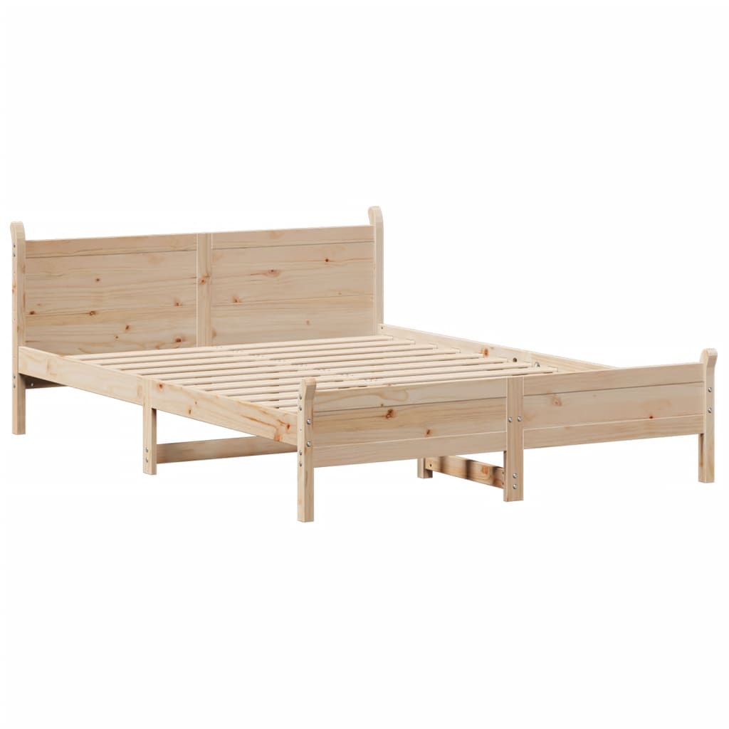 Cadre de lit sans matelas 160x200 cm bois massif de pin - XIOS