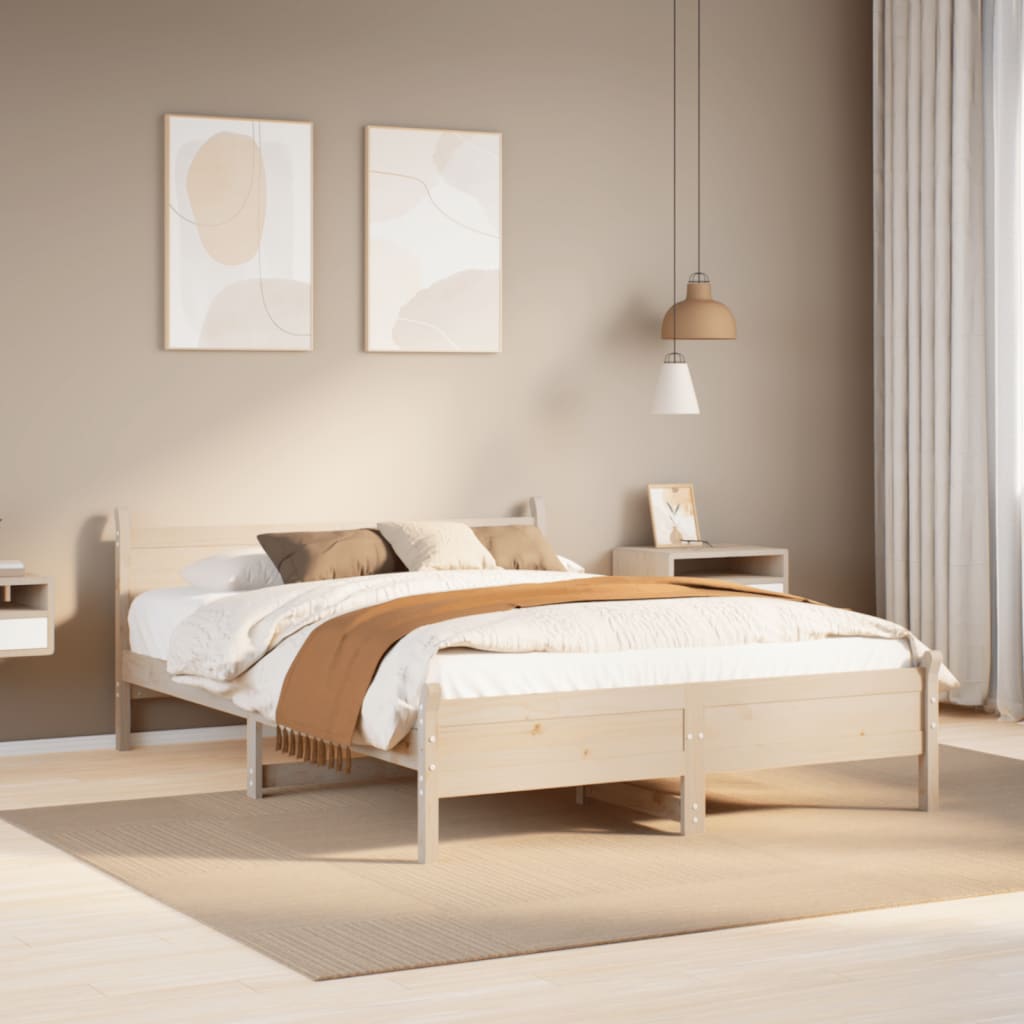 Cadre de lit sans matelas 160x200 cm bois massif de pin - XIOS