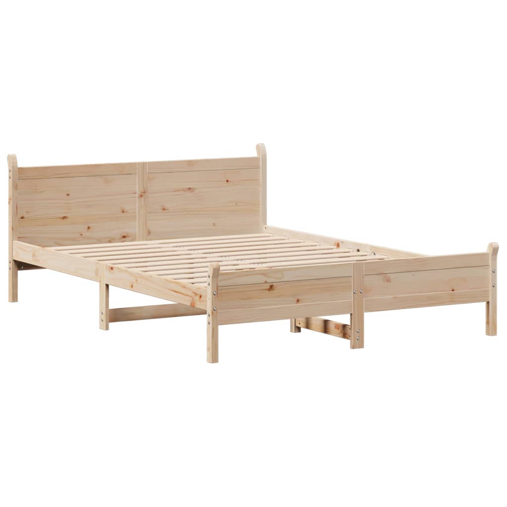 Cadre de lit sans matelas 150x200 cm bois de pin massif - XIOS