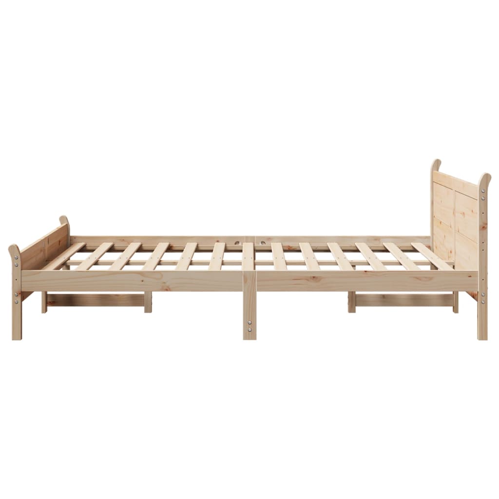 Cadre de lit sans matelas 140x200 cm bois massif de pin - XIOS