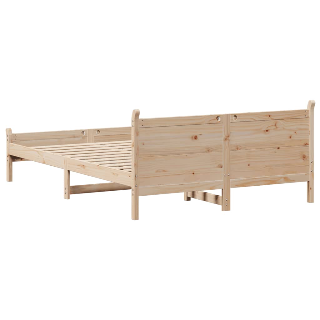 Cadre de lit sans matelas 140x200 cm bois massif de pin - XIOS