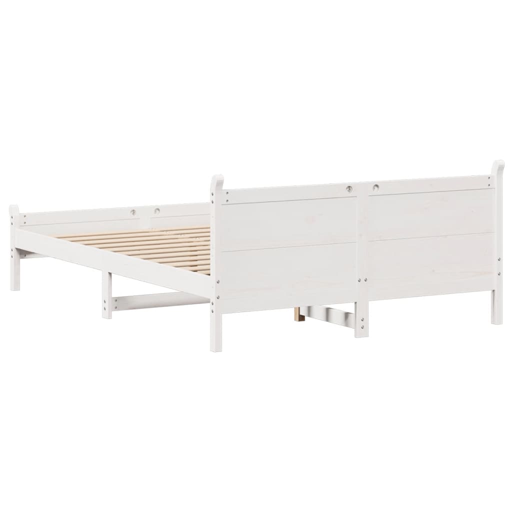 Cadre de lit sans matelas blanc 120x200 cm bois de pin massif - XIOS