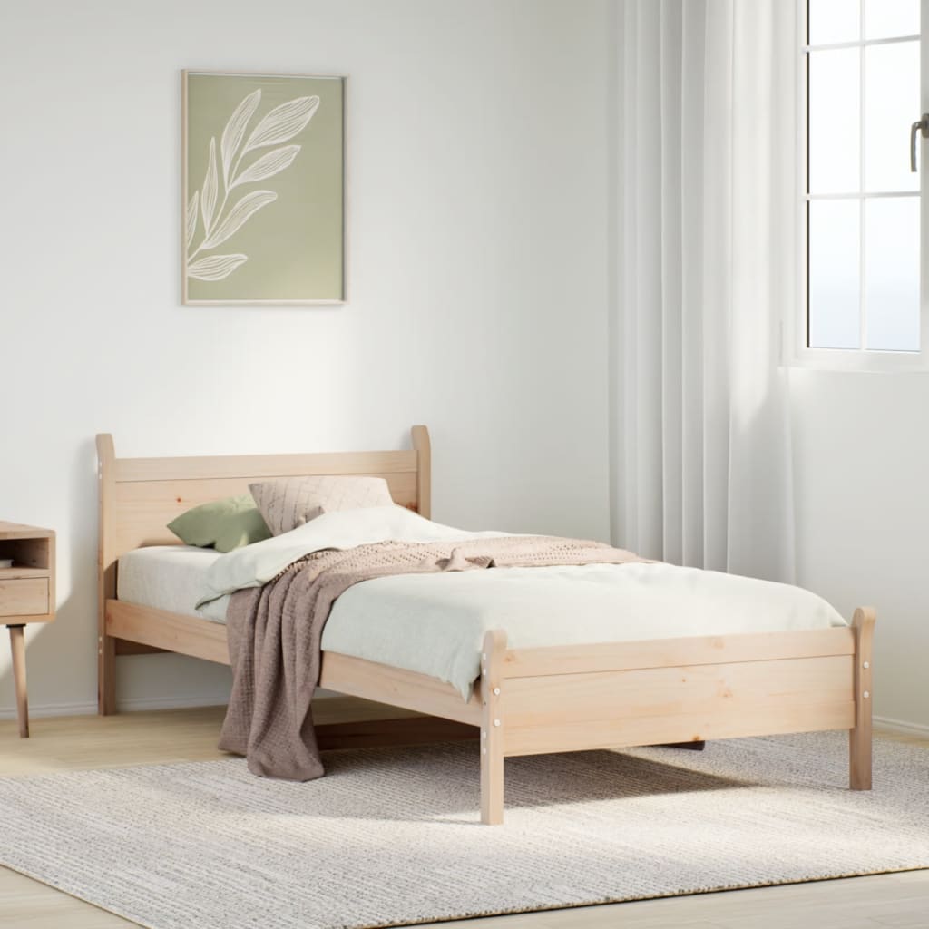 Cadre de lit sans matelas 90x200 cm bois de pin massif - XIOS