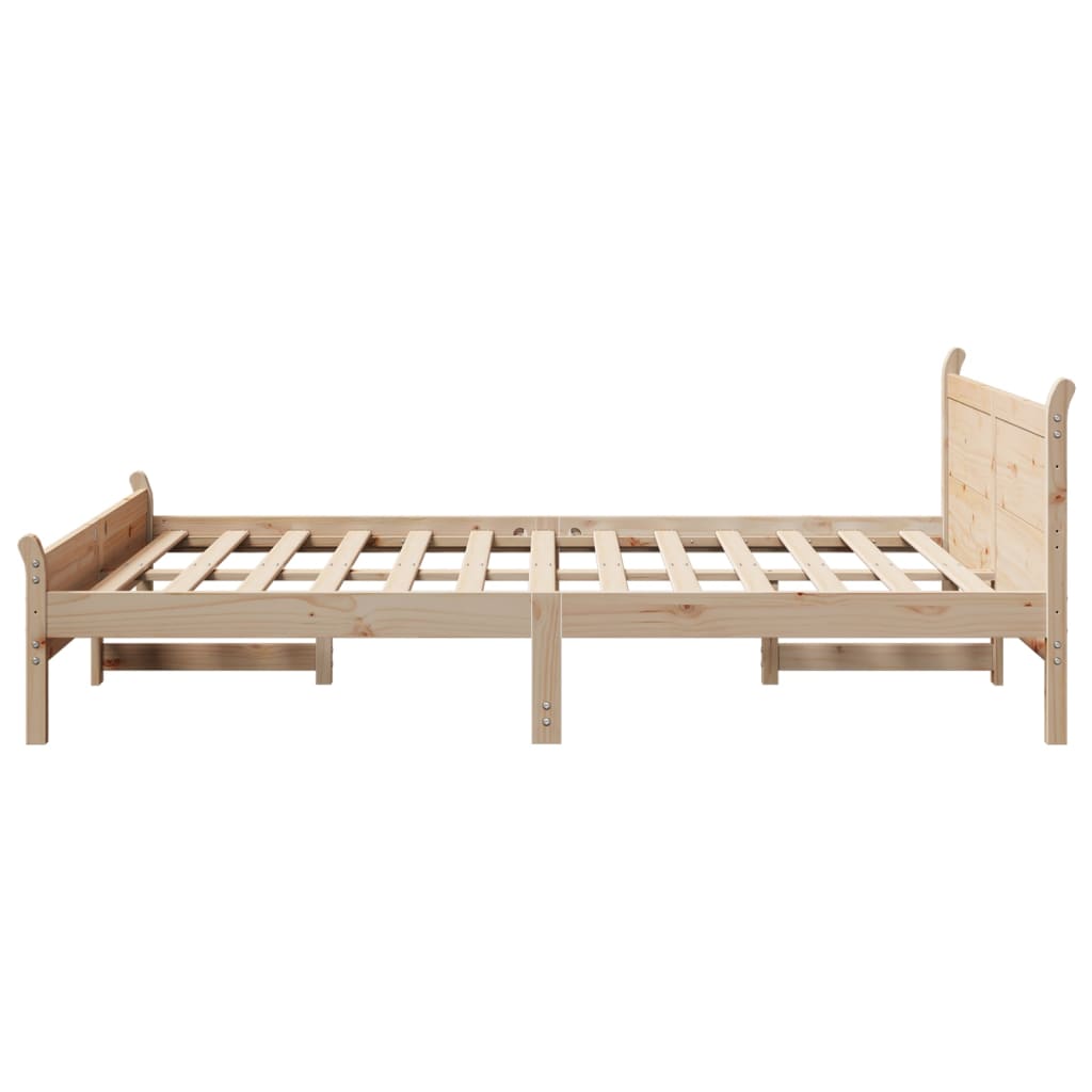 Cadre de lit sans matelas 135x190 cm bois de pin massif - XIOS