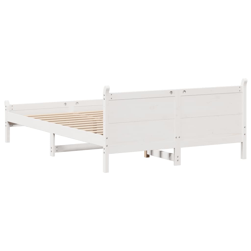 Cadre de lit sans matelas blanc 120x190 cm bois de pin massif - XIOS