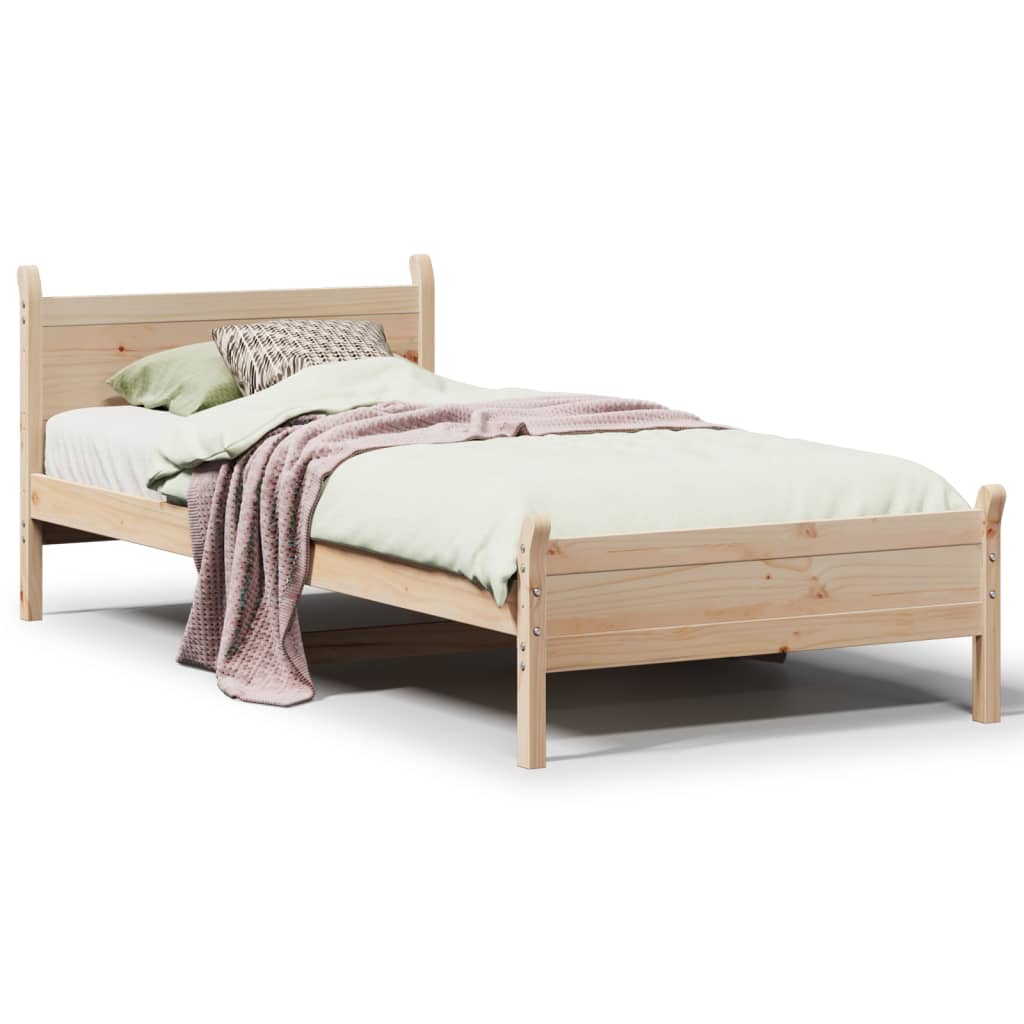 Cadre de lit sans matelas 75x190 cm bois de pin massif - XIOS