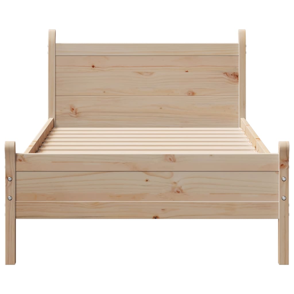 Cadre de lit sans matelas 75x190 cm bois de pin massif - XIOS