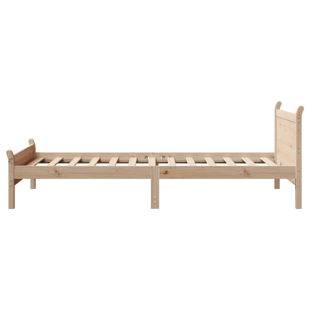 Cadre de lit sans matelas 75x190 cm bois de pin massif - XIOS