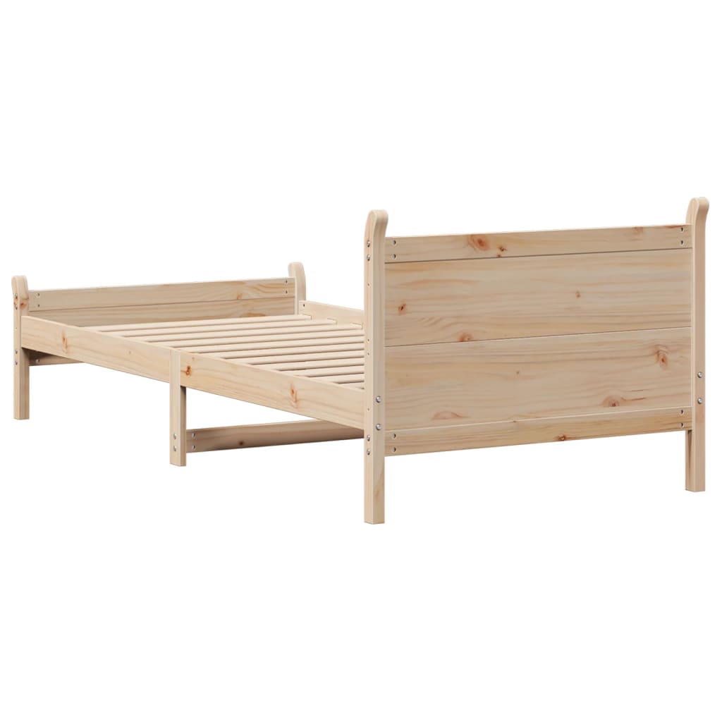 Cadre de lit sans matelas 75x190 cm bois de pin massif - XIOS