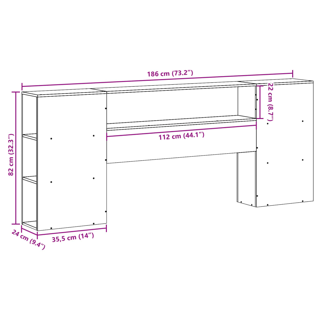 Tête de lit avec rangement 180 cm bois massif de pin Têtes et pieds de lit vidaXL