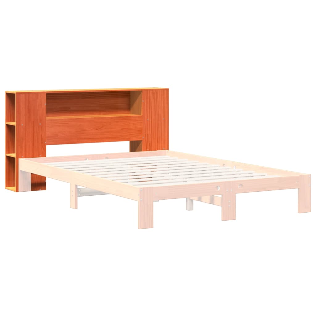 Tête de lit avec rangement cire marron 160cm bois massif de pin - XIOS