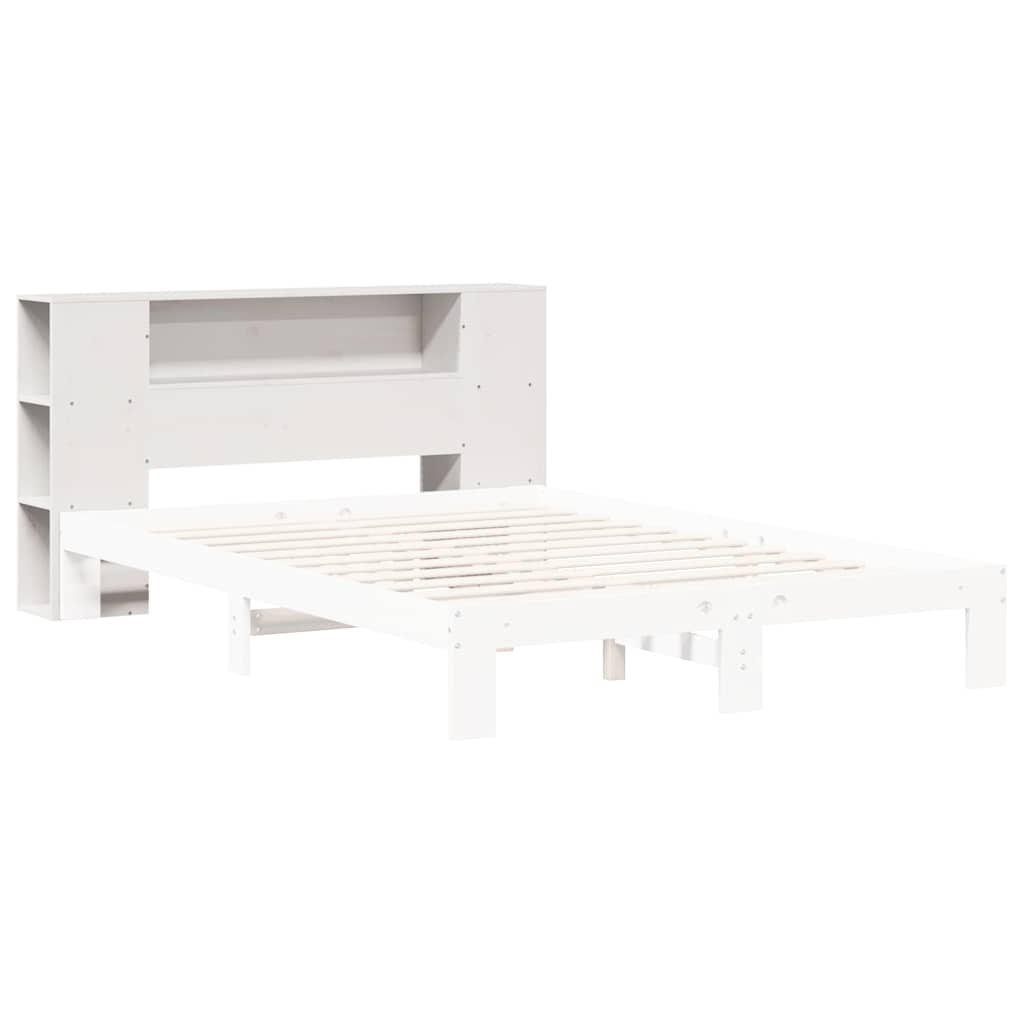Tête de lit avec rangement blanc 135 cm bois massif de pin - XIOS