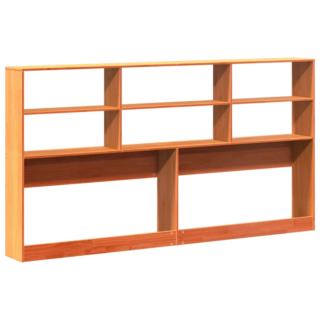 Tête de lit avec rangement cire marron 200cm bois massif de pin - XIOS