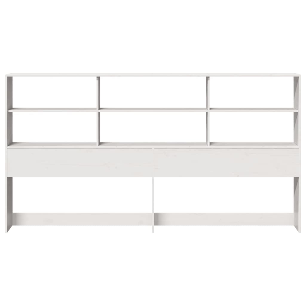 Tête de lit avec rangement blanc 180 cm bois massif de pin - XIOS