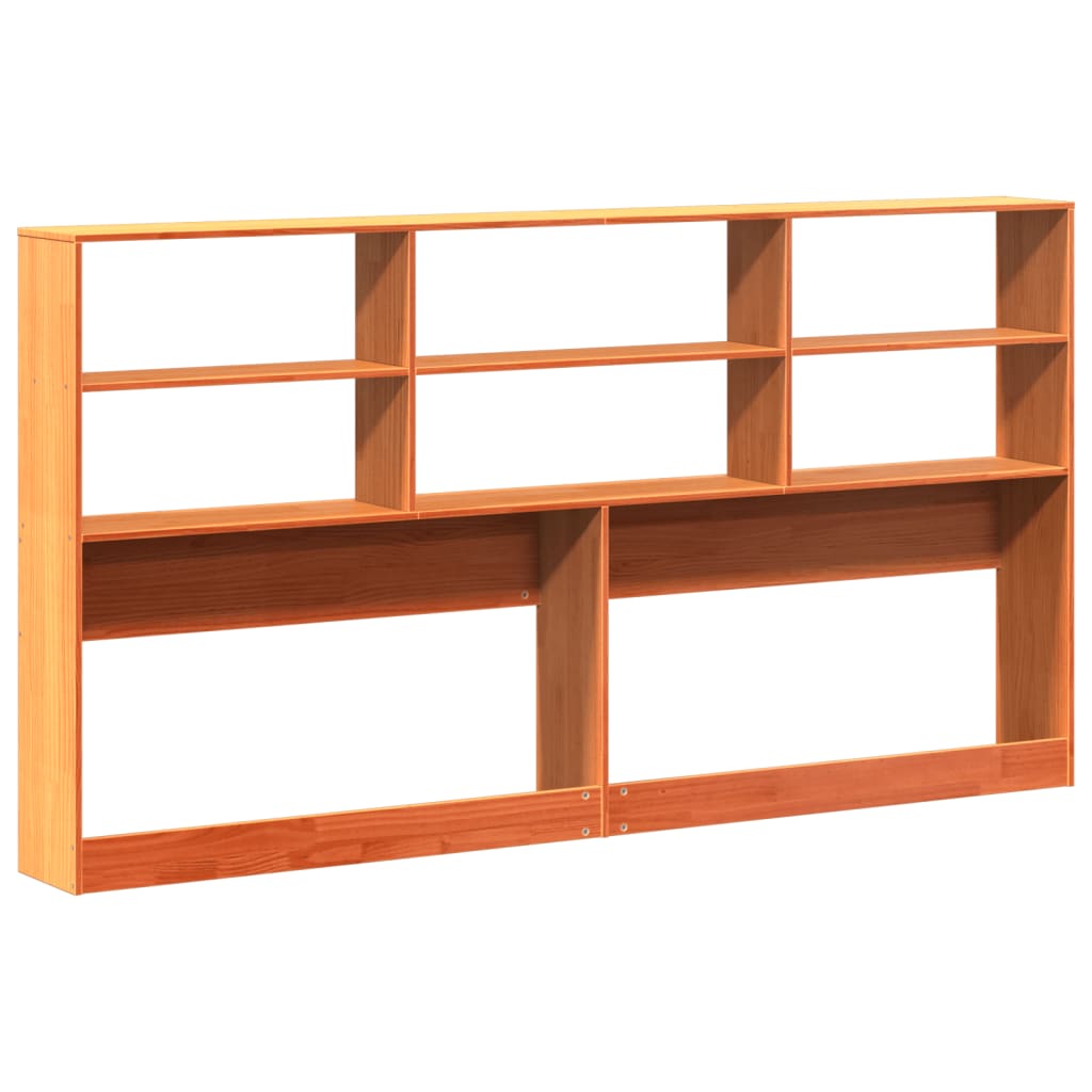 Tête de lit avec rangement cire marron 180cm bois massif de pin - XIOS