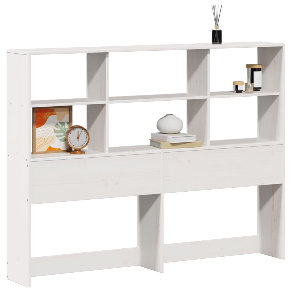Tête de lit avec rangement blanc 160 cm bois massif de pin - XIOS