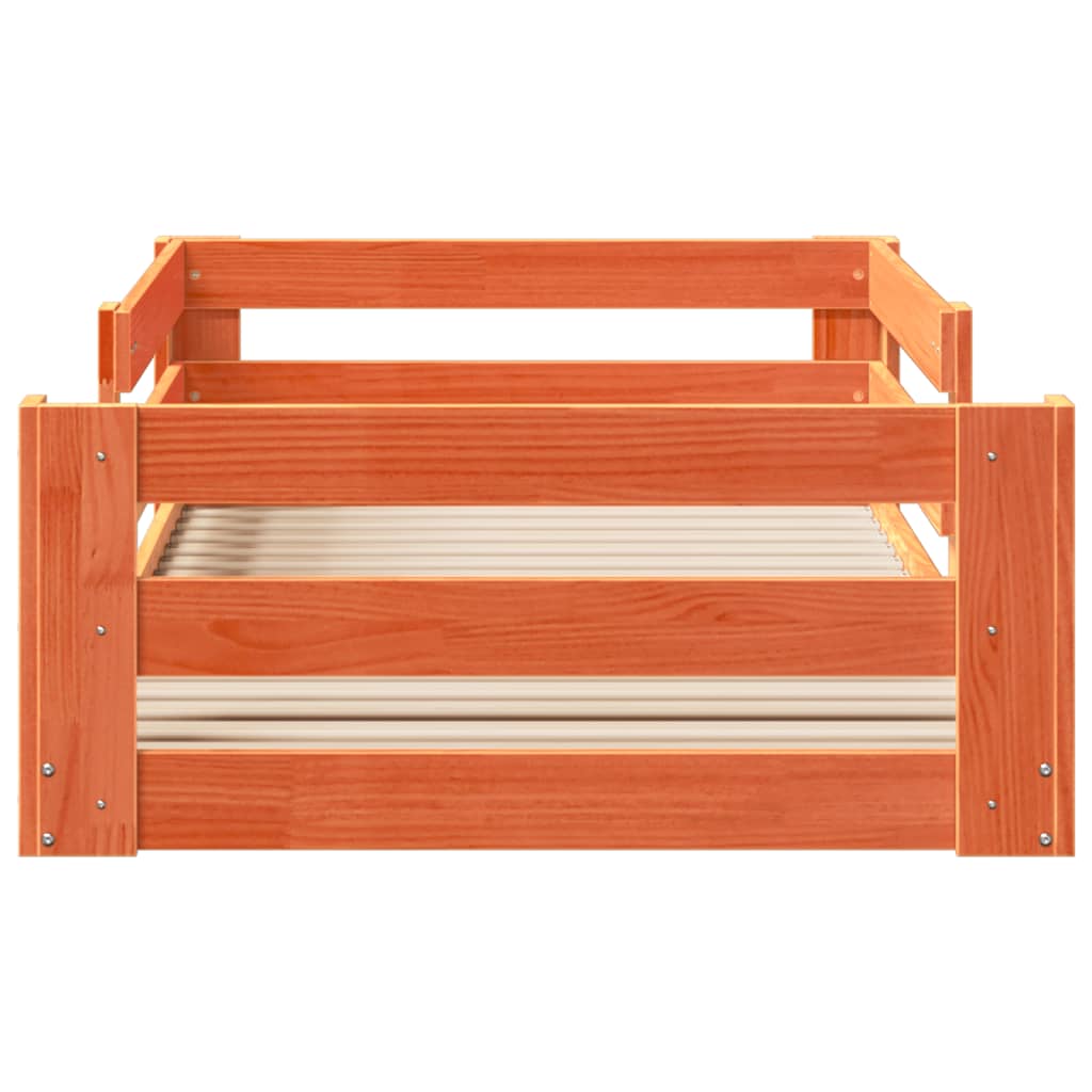 Cadre de lit sans matelas cire marron 80x200 cm bois pin massif - XIOS