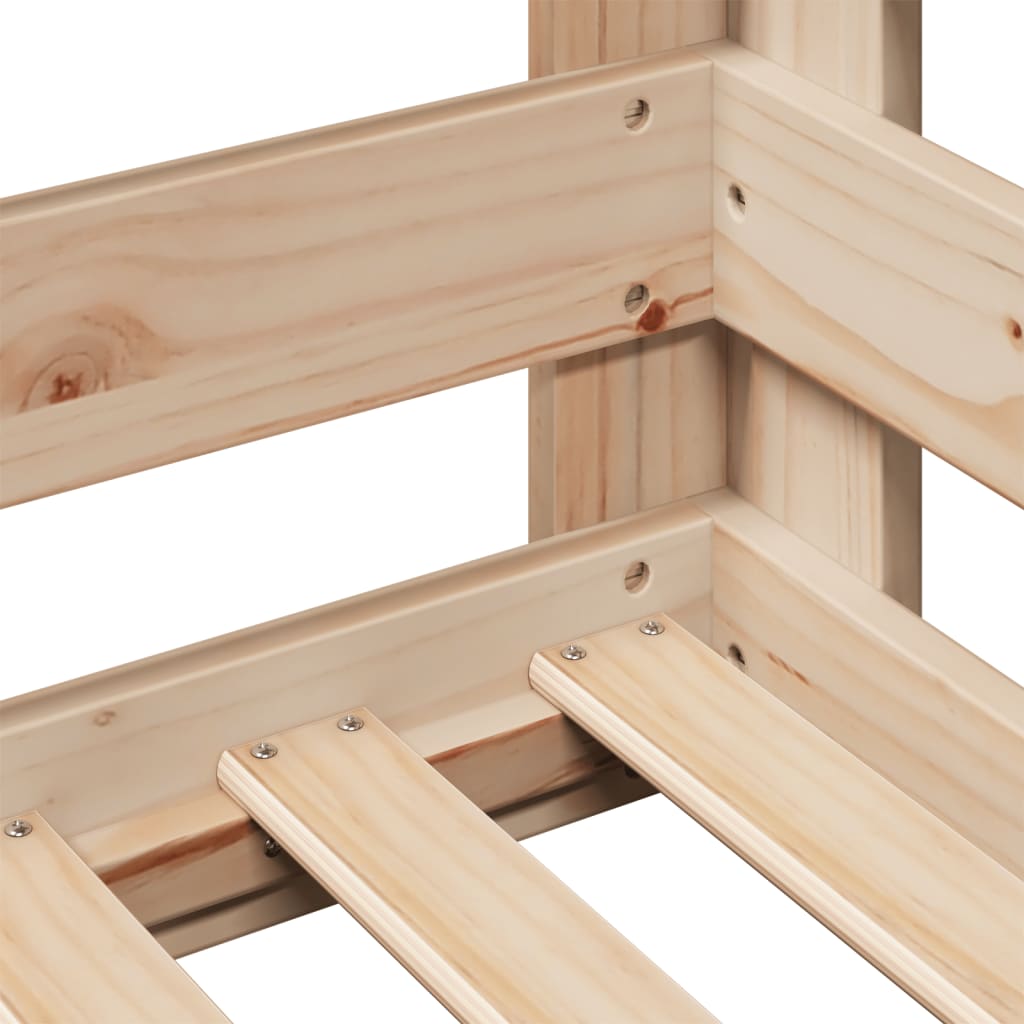 Cadre de lit sans matelas 90x200 cm bois de pin massif - XIOS