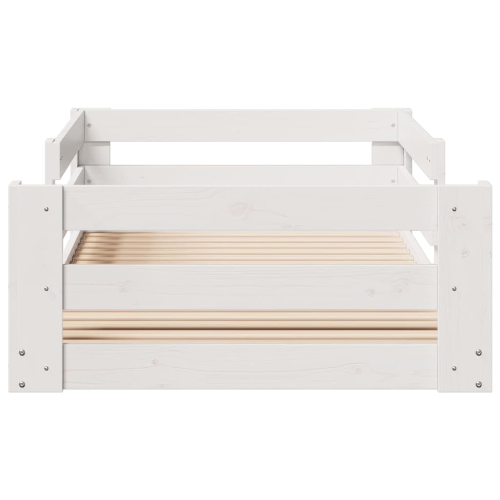 Cadre de lit sans matelas blanc 90x200 cm bois de pin massif - XIOS