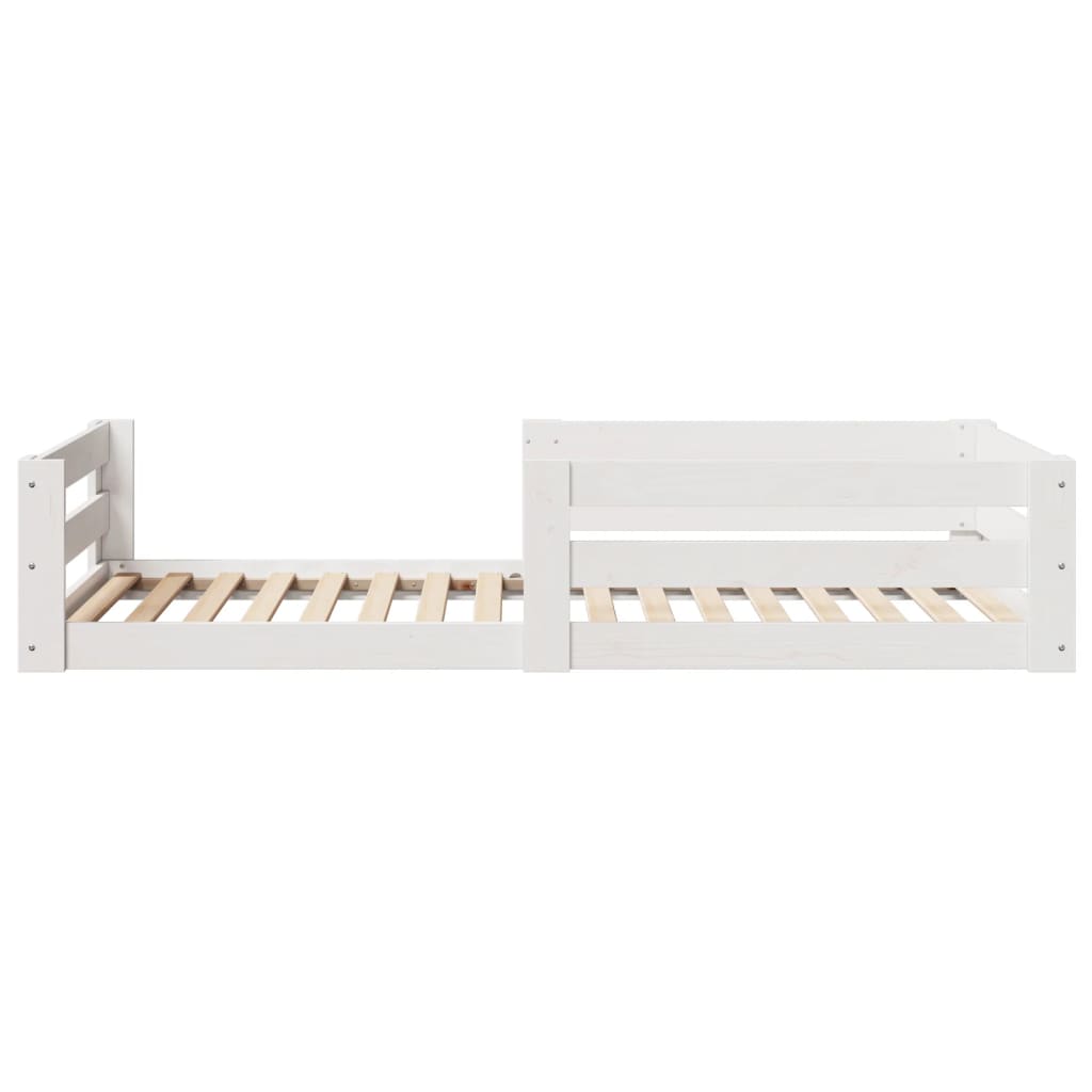 Cadre de lit sans matelas blanc 100x200 cm bois de pin massif - XIOS