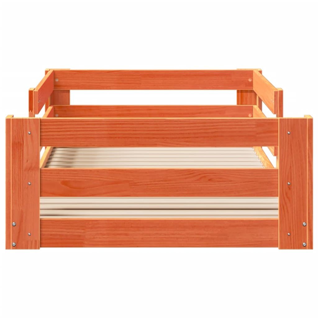 Cadre de lit sans matelas cire marron 100x200cm bois pin massif - XIOS