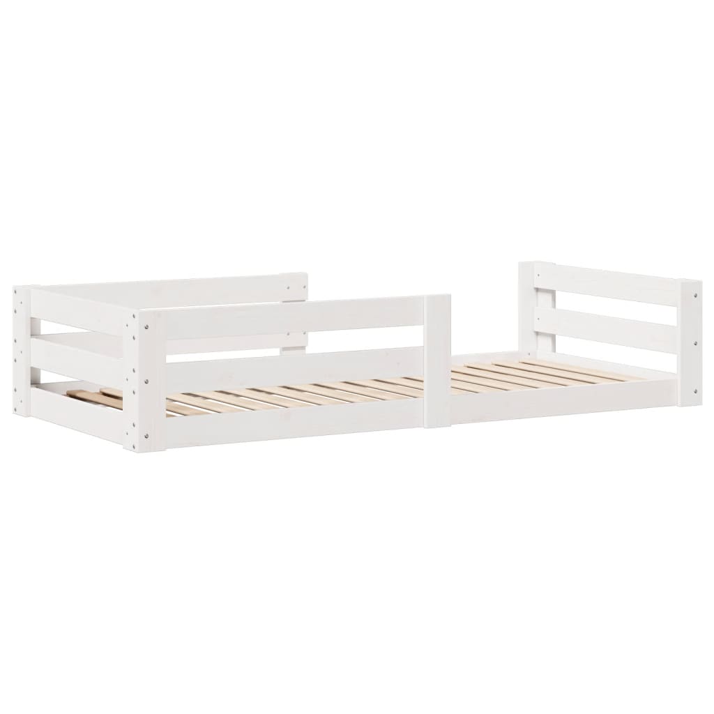 Cadre de lit sans matelas blanc 70x140 cm bois de pin massif - XIOS