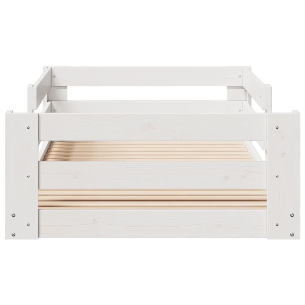 Cadre de lit sans matelas blanc 80x160 cm bois massif de pin