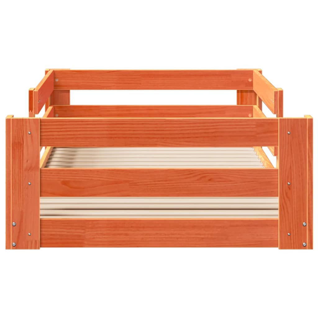 Cadre de lit sans matelas cire marron 80x160 cm bois pin massif - XIOS