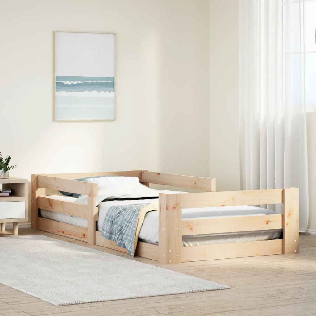 Cadre de lit sans matelas 75x190 cm bois de pin massif - XIOS