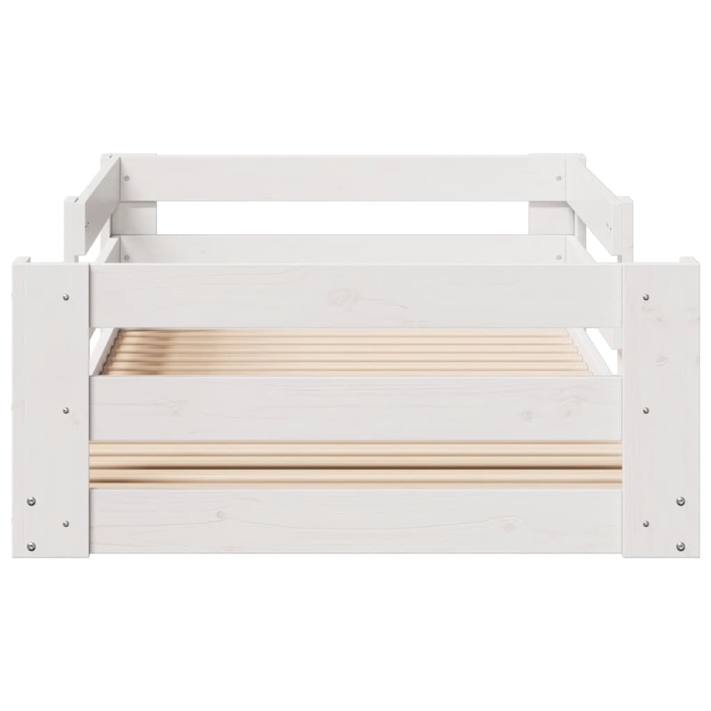 Cadre de lit sans matelas blanc 75x190 cm bois de pin massif - XIOS