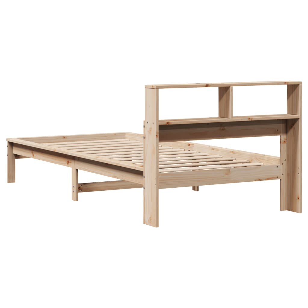 Lit bibliothèque sans matelas 100x200 cm bois massif de pin - XIOS