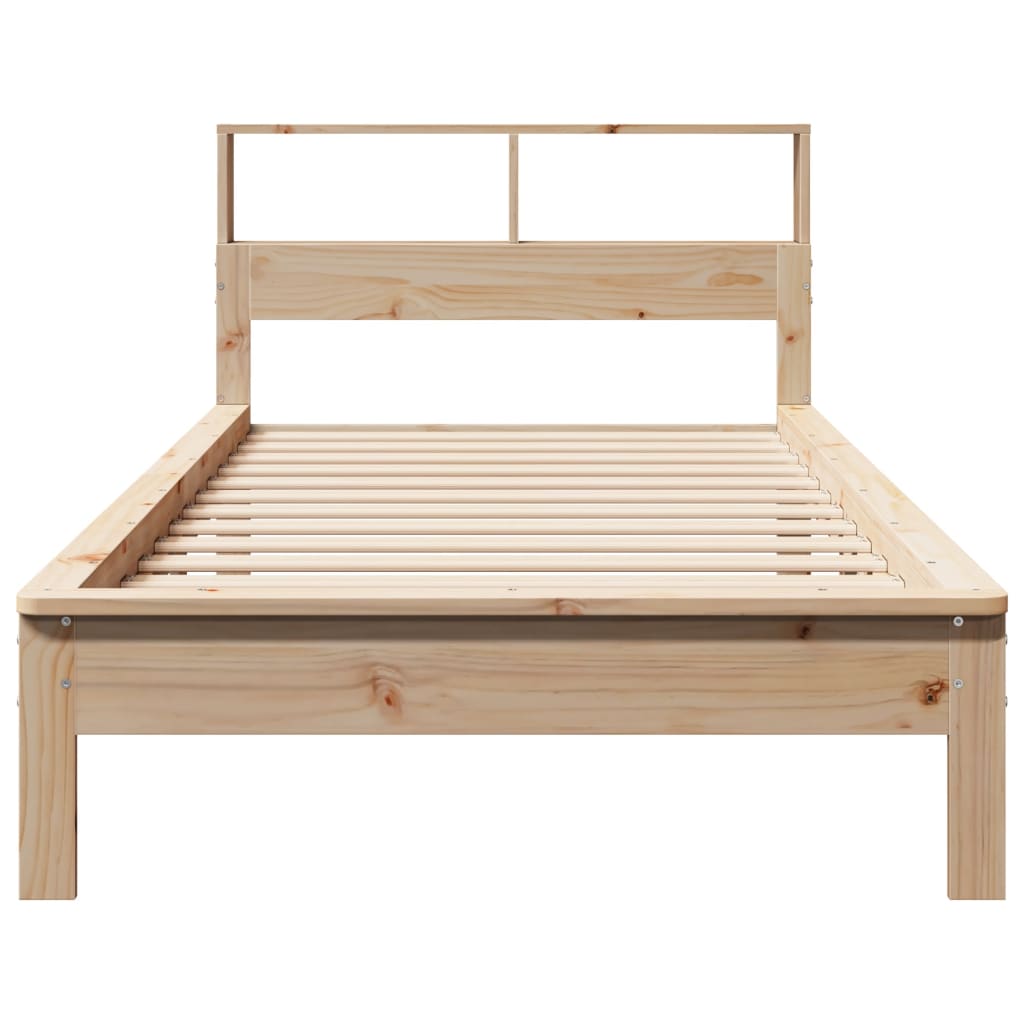 Lit bibliothèque sans matelas 90x200 cm bois de pin massif - XIOS