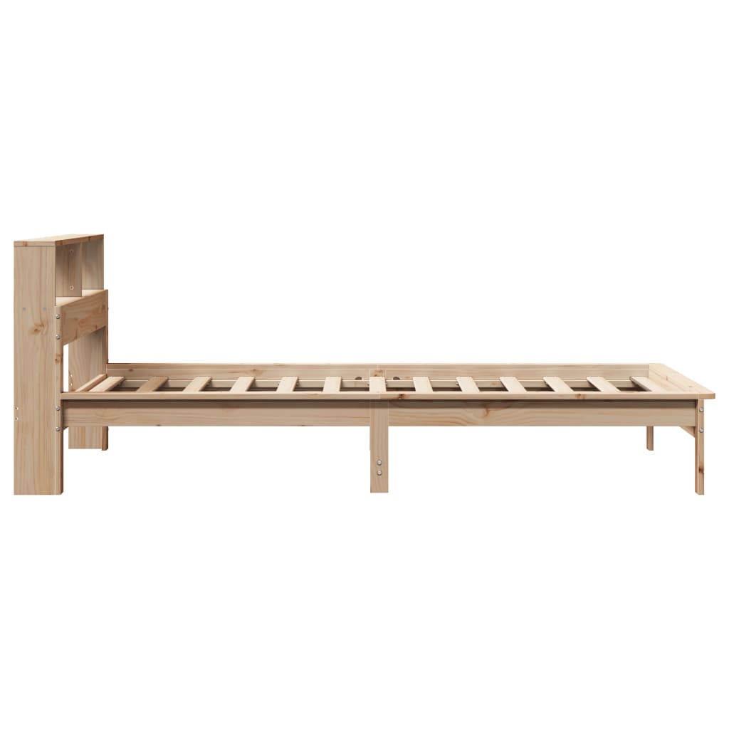 Lit bibliothèque sans matelas 90x200 cm bois de pin massif - XIOS