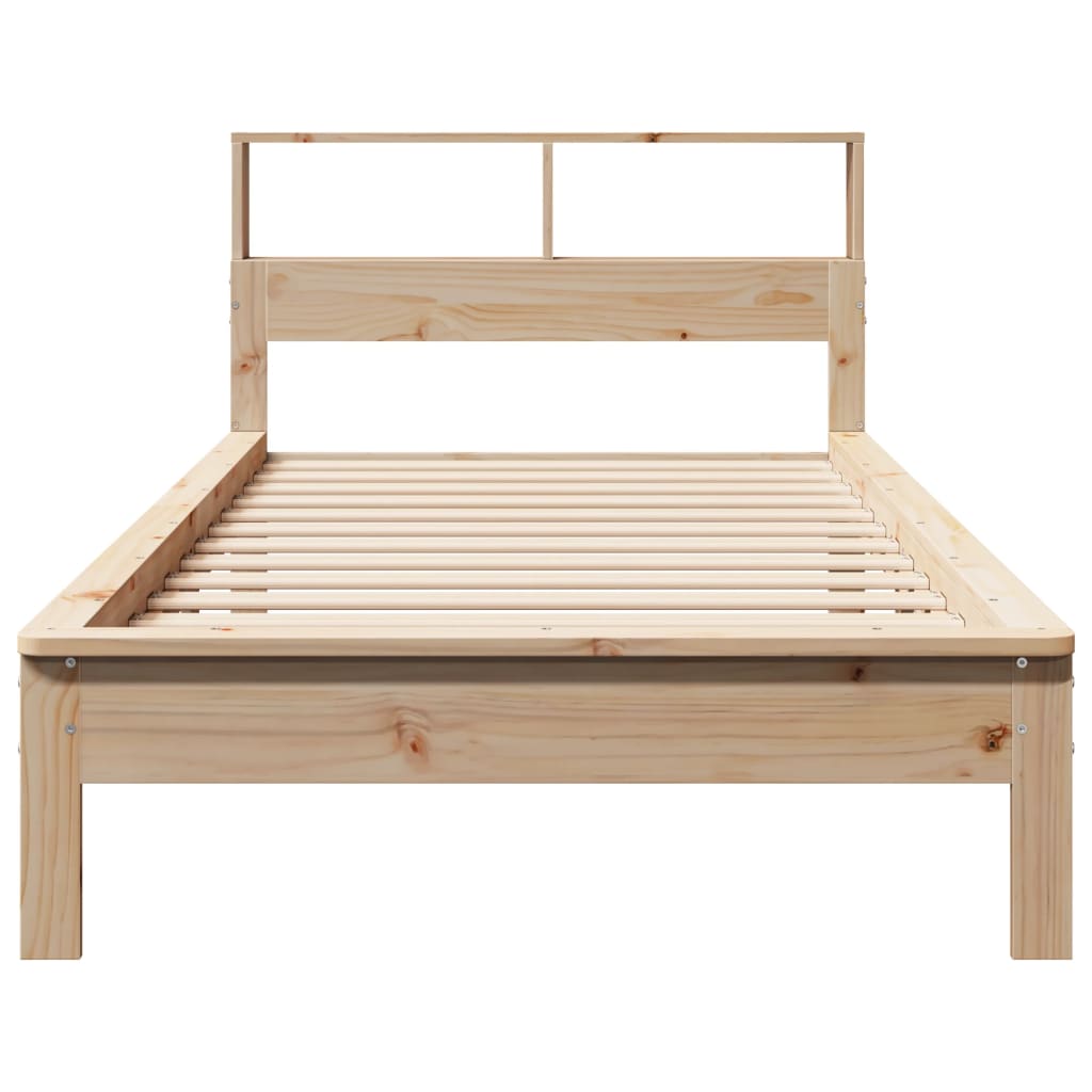Lit bibliothèque sans matelas 90x190 cm bois de pin massif - XIOS