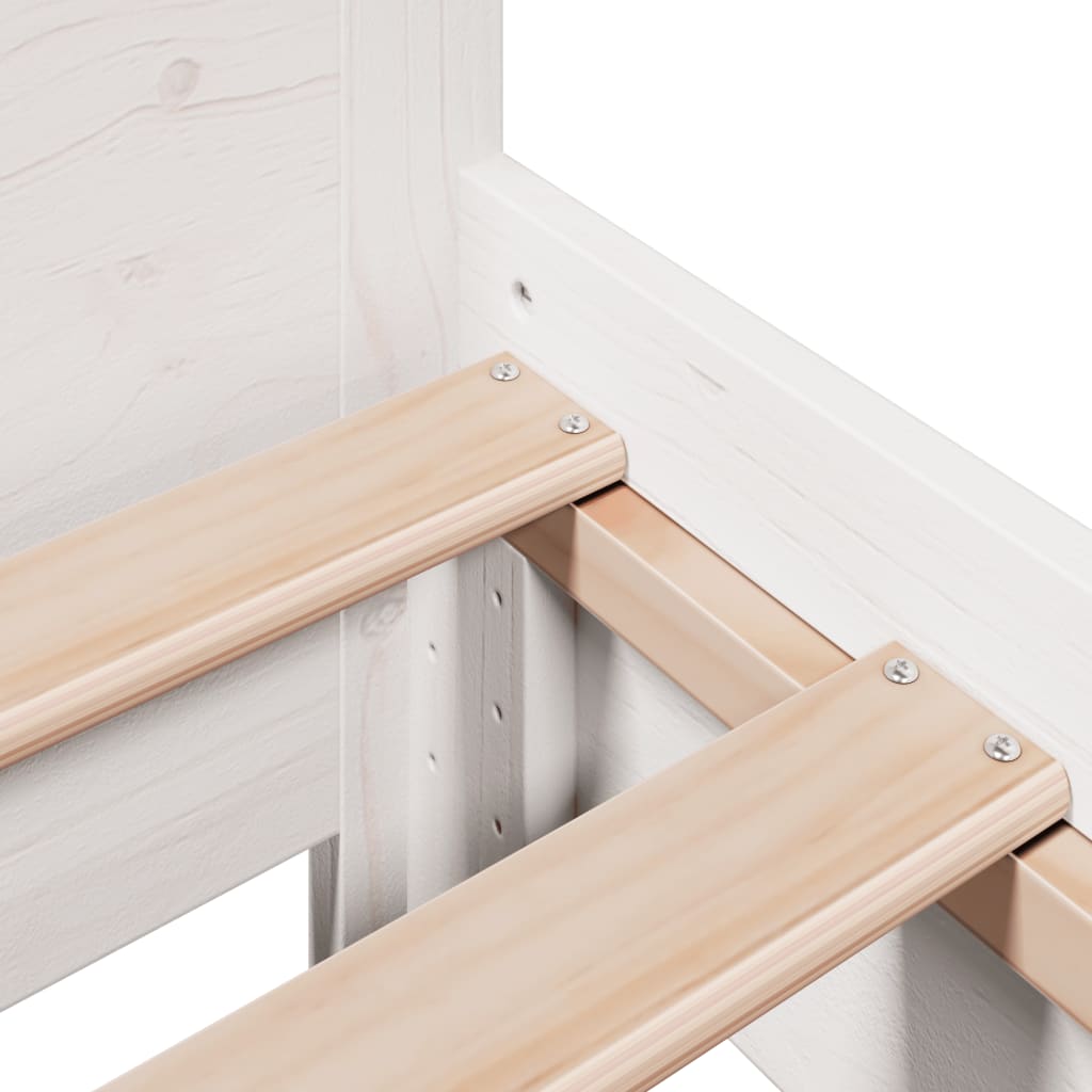 Cadre de lit sans matelas blanc 75x190 cm bois de pin massif - XIOS