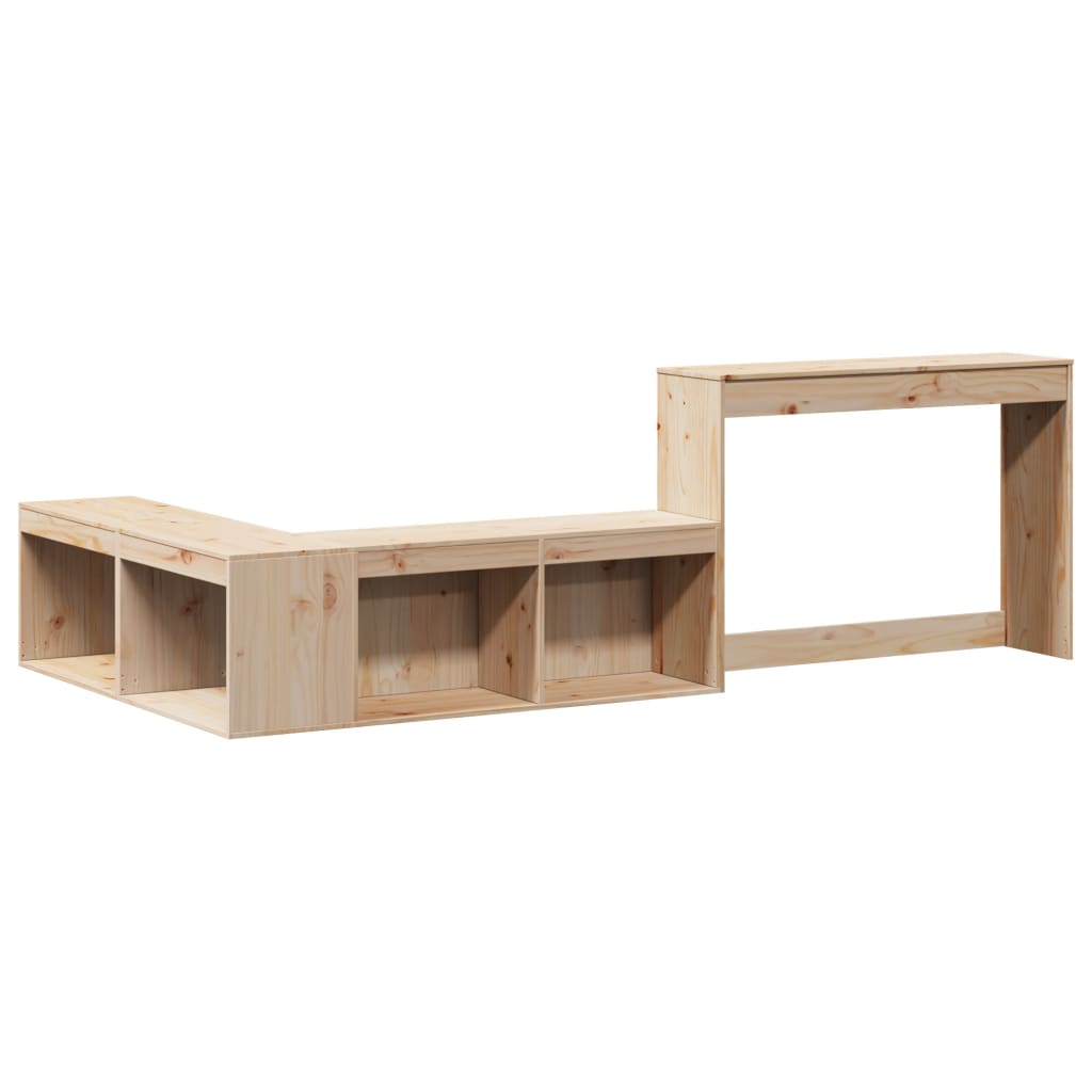 Table de chevet avec bureau 232x122x75 cm bois de pin massif - XIOS