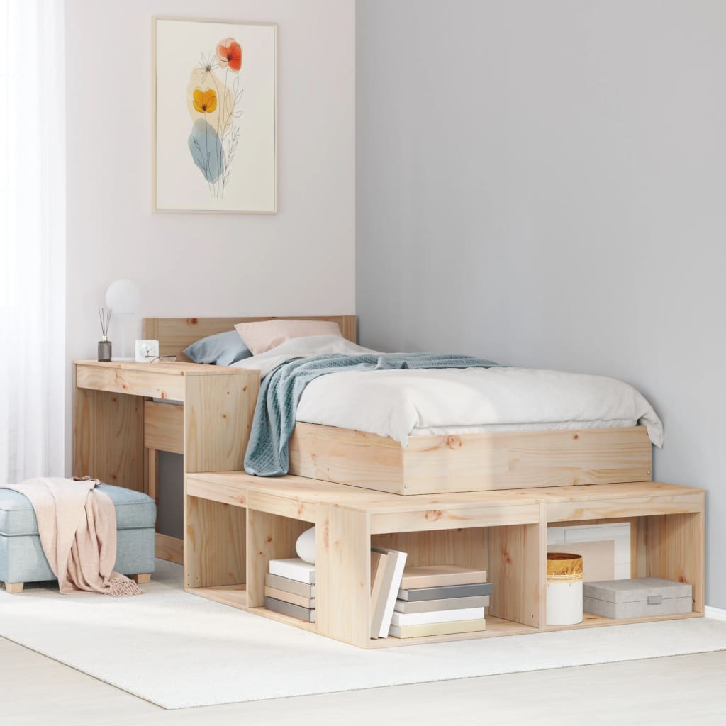 Table de chevet avec bureau 232x122x75 cm bois de pin massif - XIOS