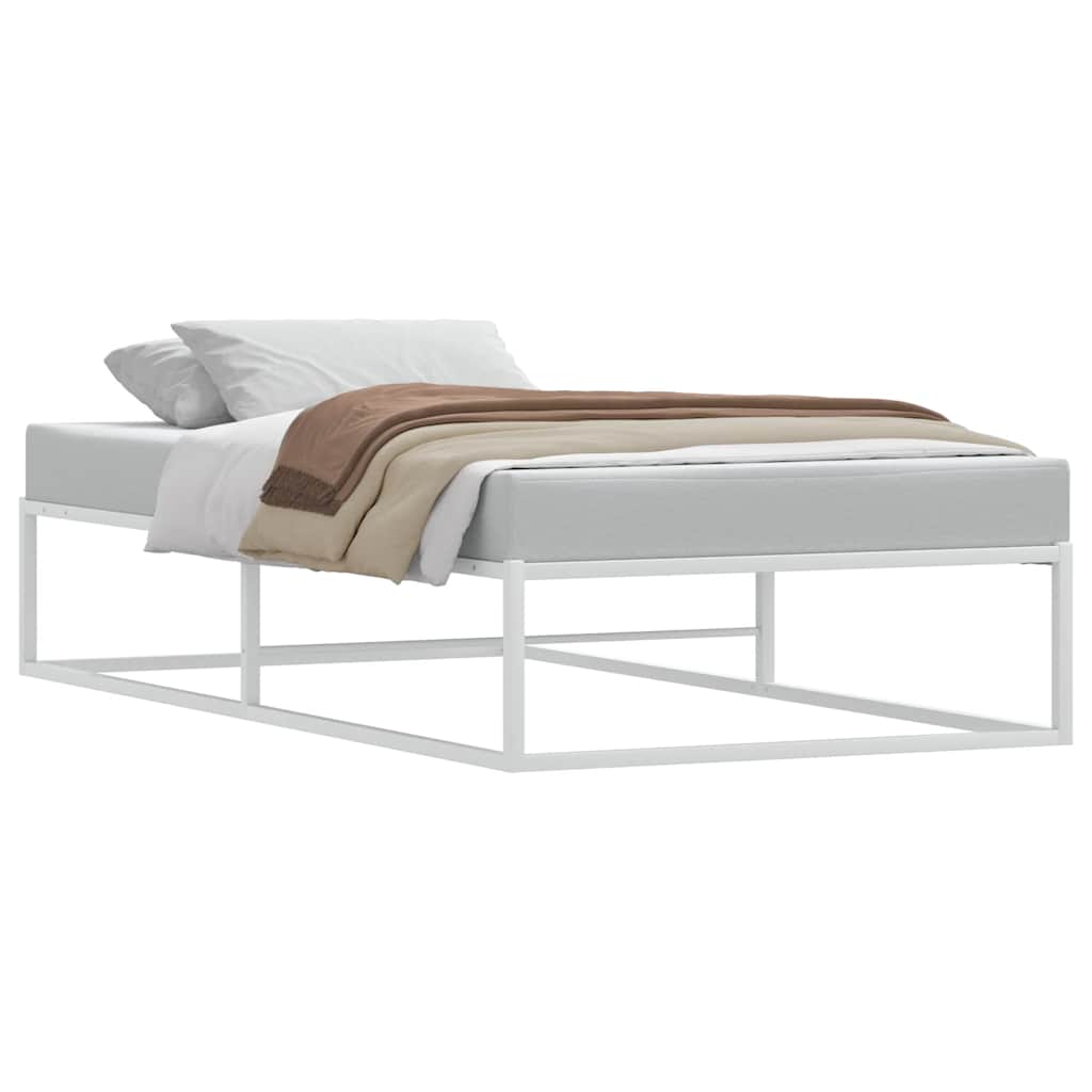 Cadre de lit sans matelas blanc 100x200 cm métal - XIOS