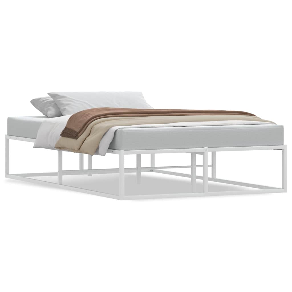 Cadre de lit sans matelas blanc 120x200 cm métal - XIOS