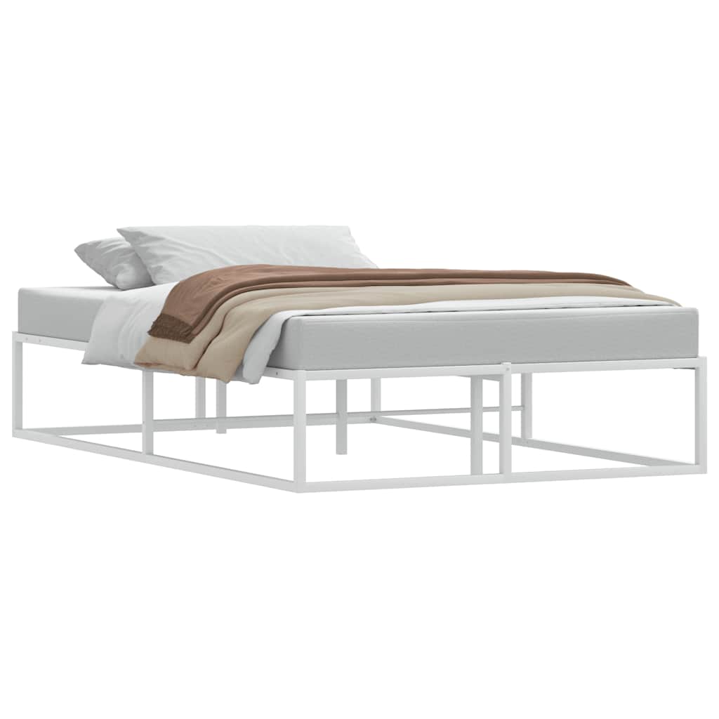 Cadre de lit sans matelas blanc 120x200 cm métal - XIOS