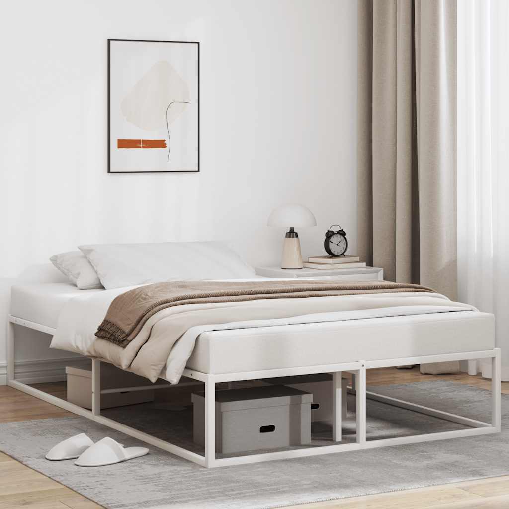Cadre de lit sans matelas blanc 120x200 cm métal - XIOS