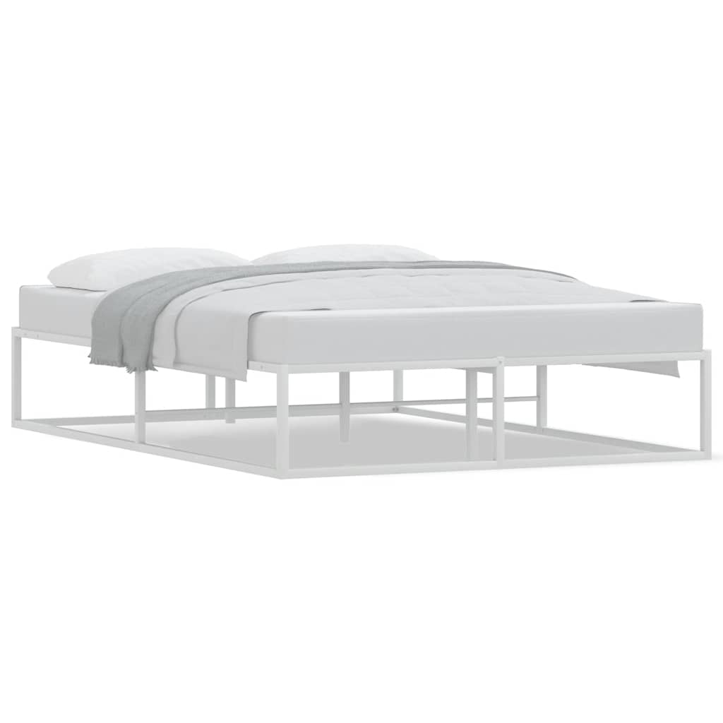 Cadre de lit sans matelas blanc 140x200 cm métal - XIOS