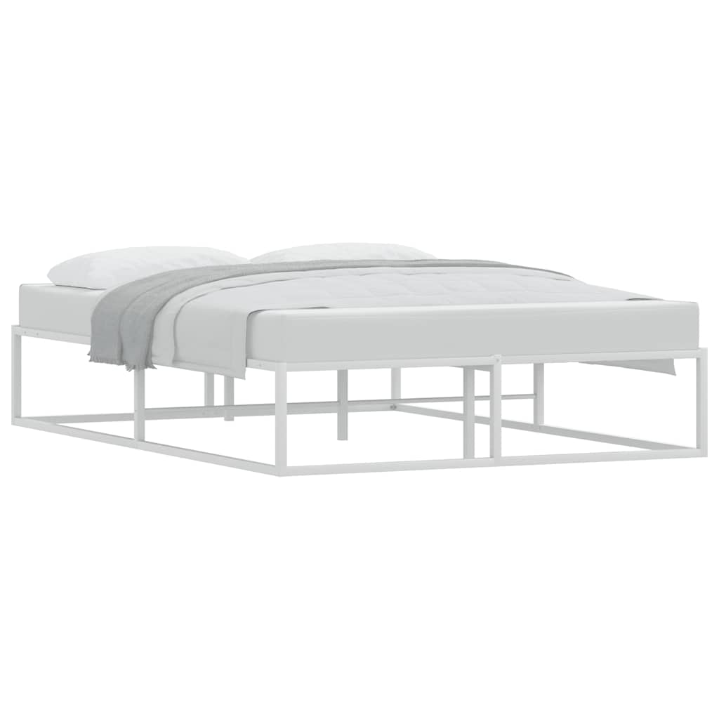Cadre de lit sans matelas blanc 140x200 cm métal - XIOS