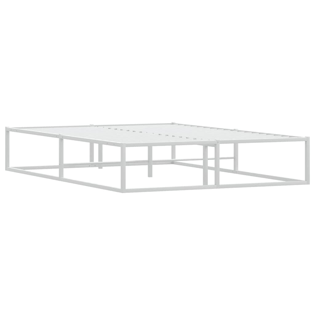 Cadre de lit sans matelas blanc 140x200 cm métal - XIOS