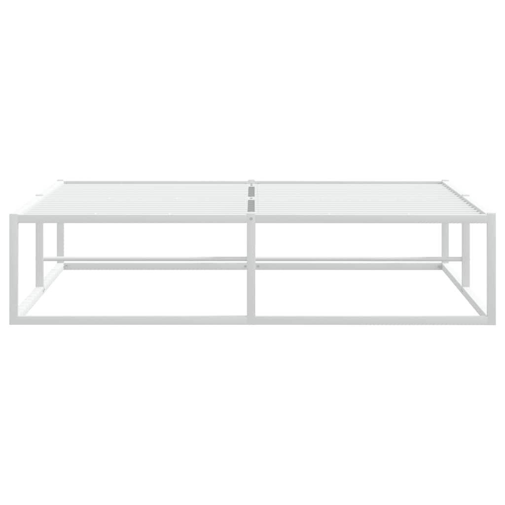 Cadre de lit sans matelas blanc 140x200 cm métal - XIOS